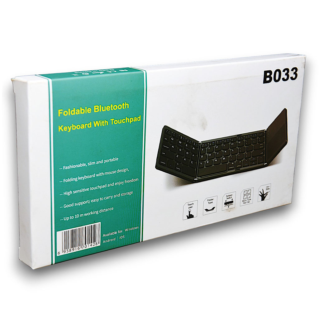 Clavier Pliable Bluetooth + Pavé Tactile (3 Volets). Pour PC/TABLETTE/SMARTPHONE – Image 3