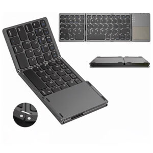 Clavier Pliable Bluetooth + Pavé Tactile (3 Volets).  Pour PC/TABLETTE/SMARTPHONE