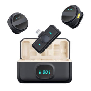 Kit Double Micro Sans Fil (iPhone/Lightning) + Boîtier de Charge