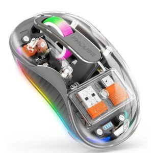 Souris Sans Fil Transparente RGB - Rechargeable