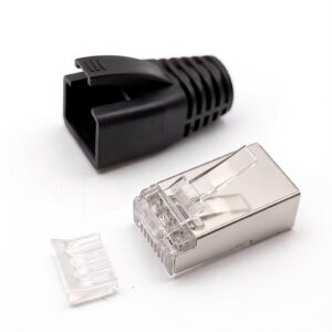 Connecteur RJ45 Blindé Cat6 + Manchon (Haute Performance)