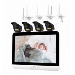 Kit Vidéosurveillance Sans Fil 4CH - Haute Définition 5MP avec Écran