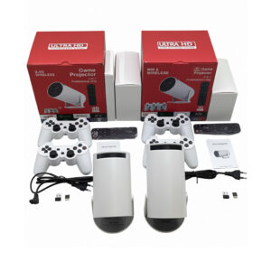Pack Vidéoprojecteur "Game Projector" 2-en-1 - Android 11 - Avec 2 Manettes Sans Fil - WiFi 6 & Support 4K