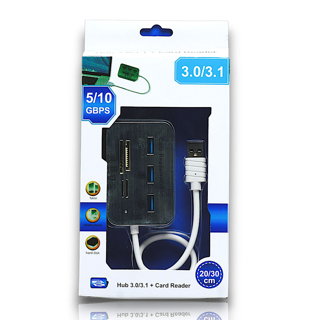 Hub USB 3.0 (3 Ports) avec Lecteur de Cartes Mémoire Intégré