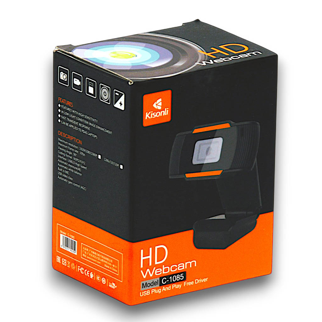 Webcam HD Kisonli C-1085 USB (Plug & Play)