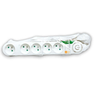 Multiprise 5 prises avec interrupteur (blanc)