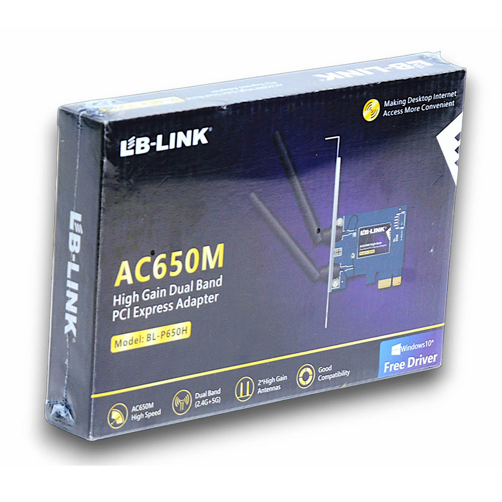 Carte Wi‑Fi PCIe LB-LINK AC650M Dual Band (BL‑P650H) — 2 antennes