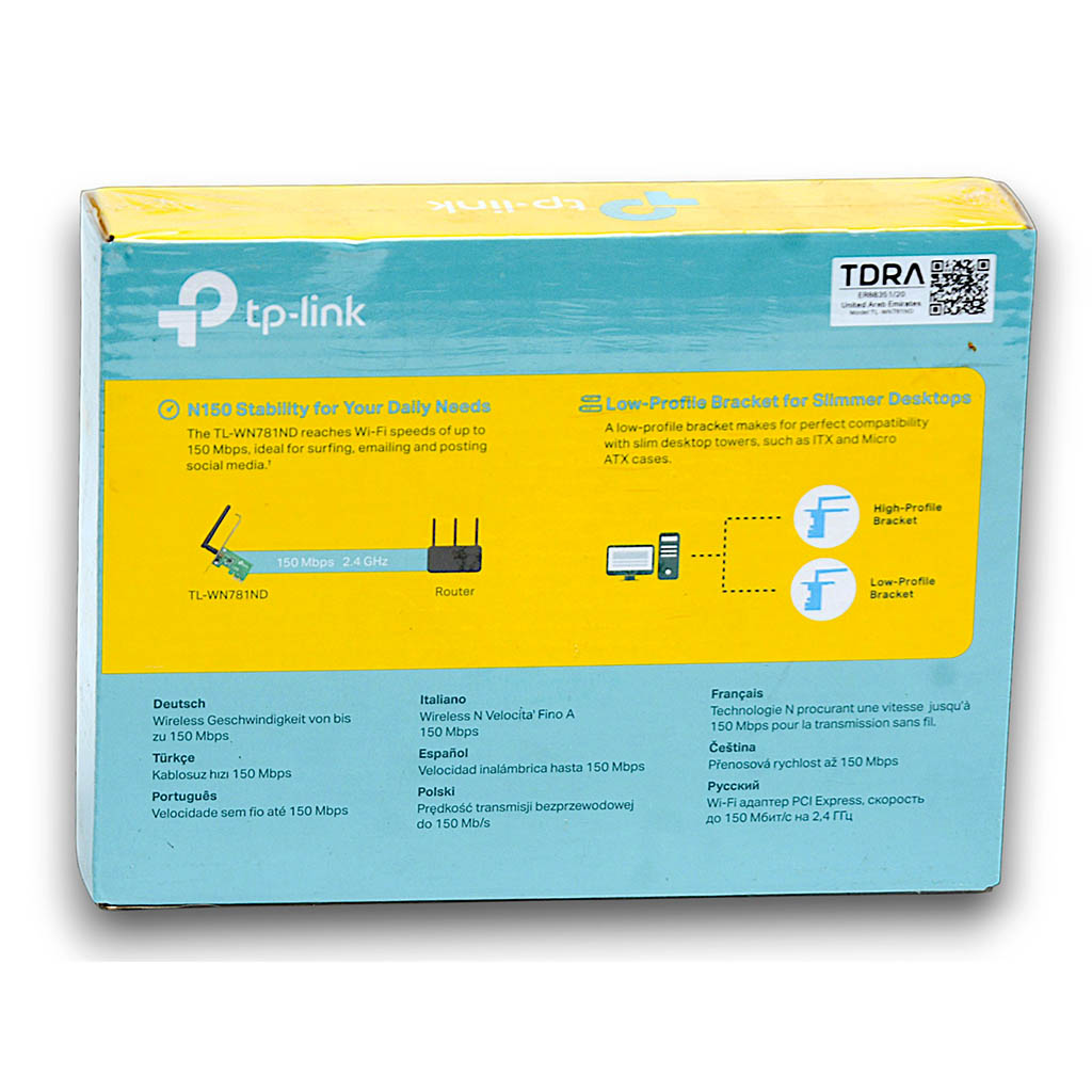 Carte Wi‑Fi PCIe TP-Link TL‑WN781ND N150 (150 Mbps) — 2.4GHz – Image 2