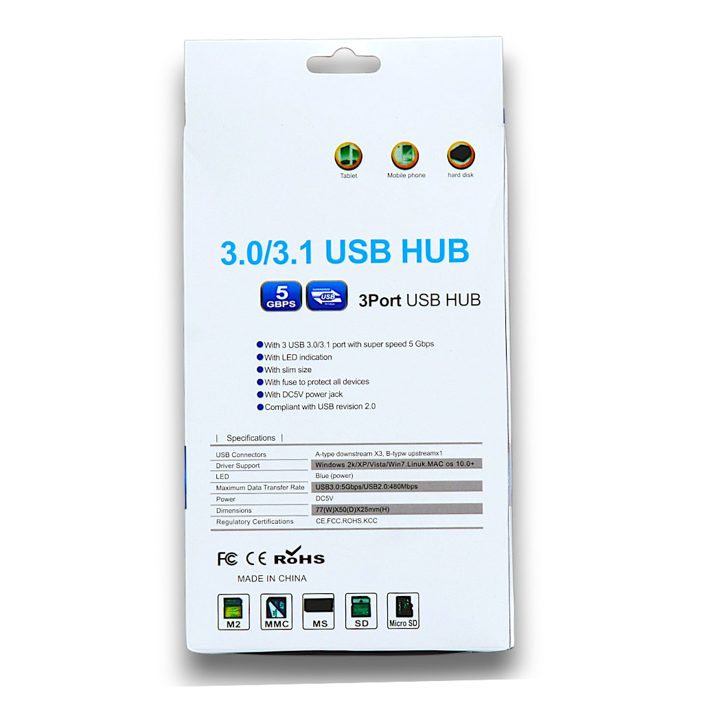 Hub USB 3.0 (3 Ports) avec Lecteur de Cartes Mémoire Intégré – Image 2