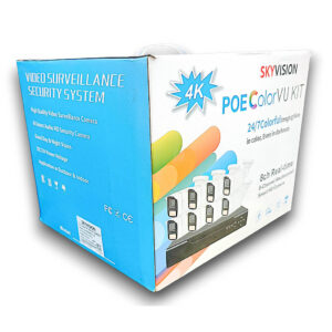 Kit Vidéosurveillance POE 4K Skyvision (8 Caméras ColorVu + NVR)