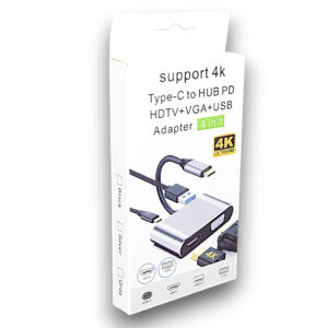 Adaptateur Hub USB-C 4-en-1 (HDMI, VGA, USB 3.0)
