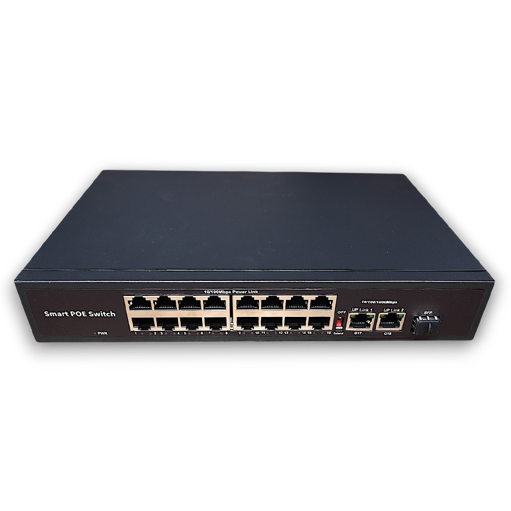 Switch Smart PoE 16 Ports + 2 Uplink Gigabit