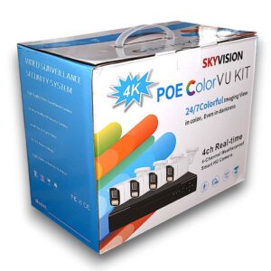 Kit Vidéosurveillance 4K POE ColorVU - 4 Caméras (Skyvision)